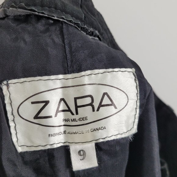 Mil-Idee Zara Vintage High Waisted Pleated Suede Shorts Black Pockets 90's - Picture 14 of 14